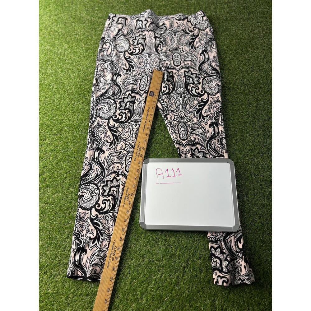 Cato Est 1946 Paisley leggings 14/16 black pink white stretch ankle